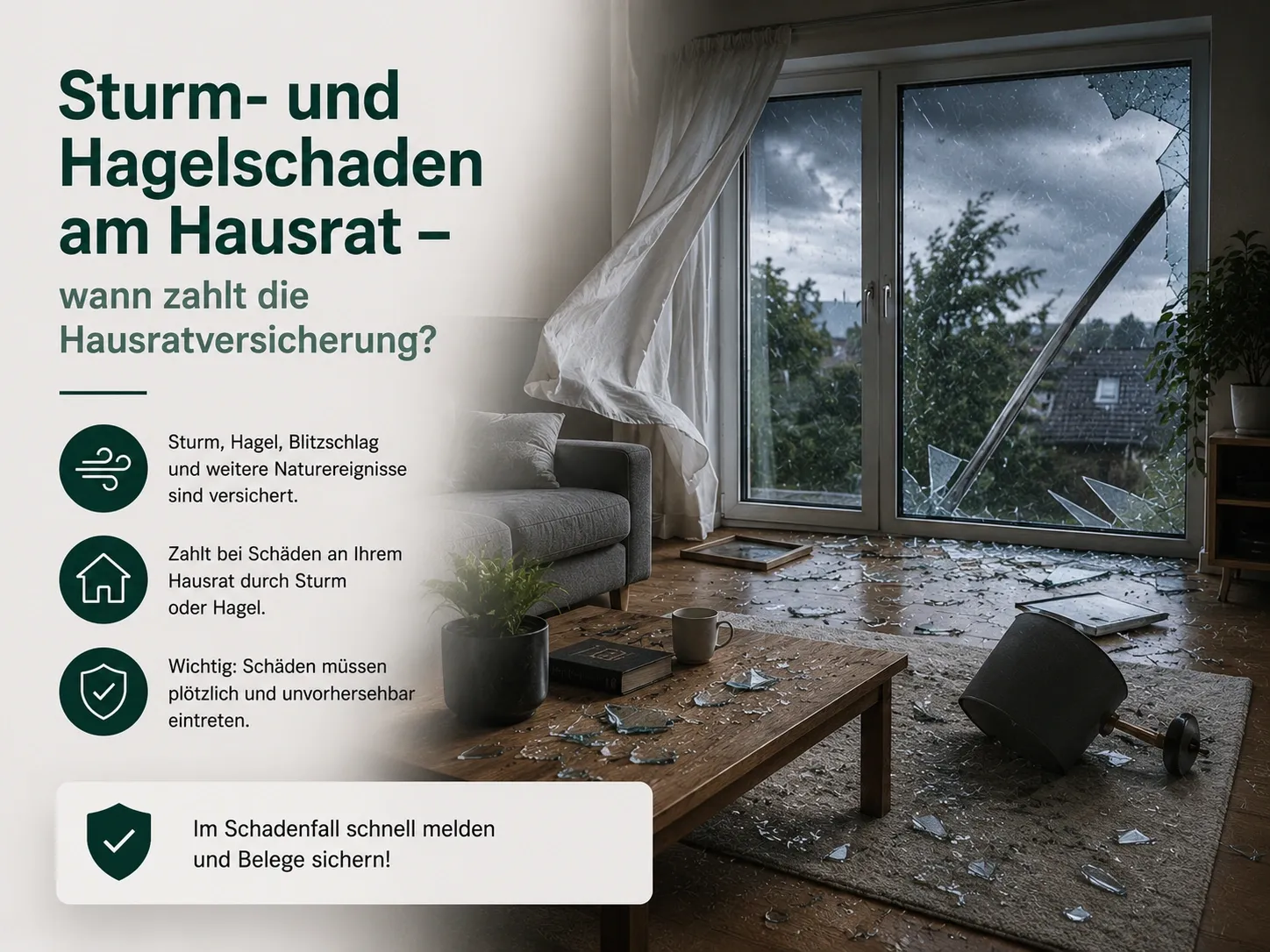 Sturm- und Hagelschaden am Hausrat und Versicherungsschutz