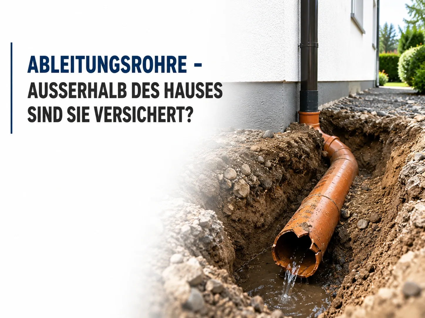 Ableitungsrohre außerhalb des Hauses – sind sie versichert?