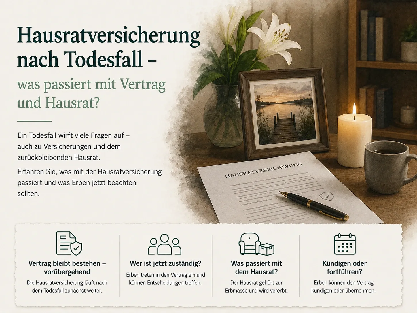Hausratversicherung nach Todesfall und Übernahme des Haushalts durch Erben
